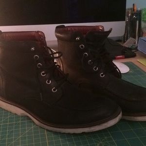 Black Leather Wolverine 1883 Clapton Boots Size 10